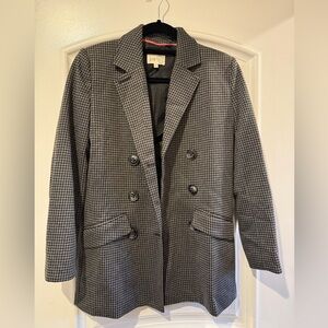 Jolt Women's Black and Gray Houndstooth Blazer